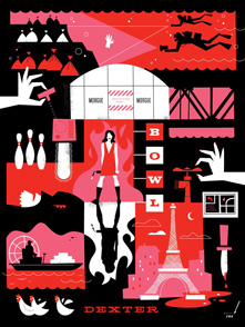 Affiche Dexter en sérigraphie par Ty Mattsons