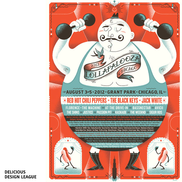 Affiche de festival Lollapalooza par Delicious Design League