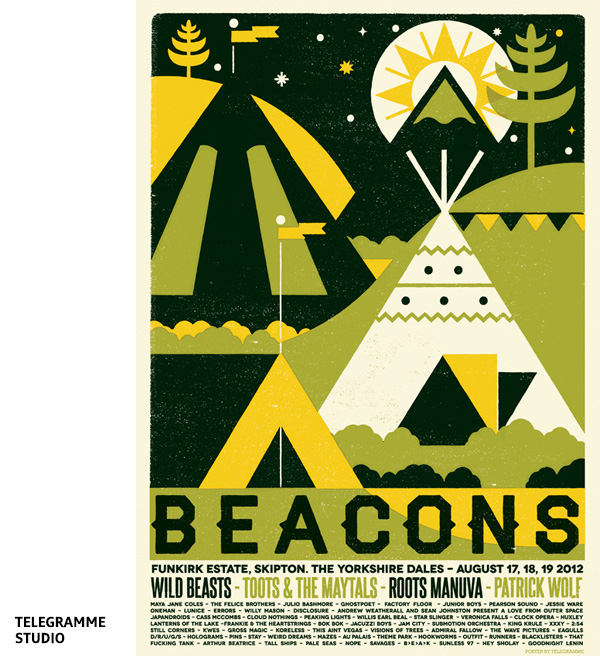 Affiche de festival Beacons par Telegramme Studio