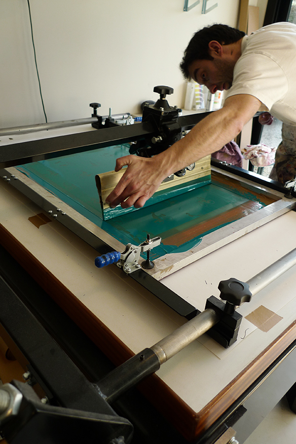 Sérigraphie créée par Felix Rousseau et imprimée à l'atelier Dezzig pour l'expo I Vélib’, I can fly à Paris