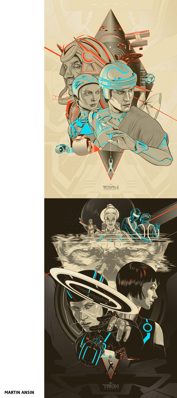 Tron & Tron Legacy set par Martin Ansin