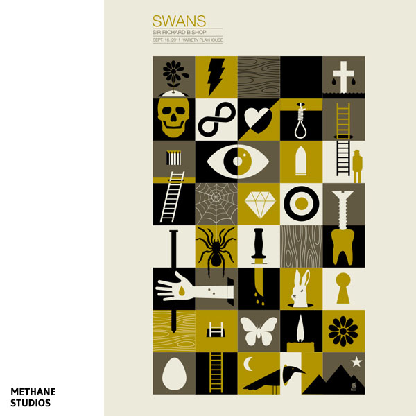 Affiche Swans par Robert Lee - Methane Studios
