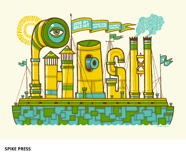Affiche de festival Phish par Spike press