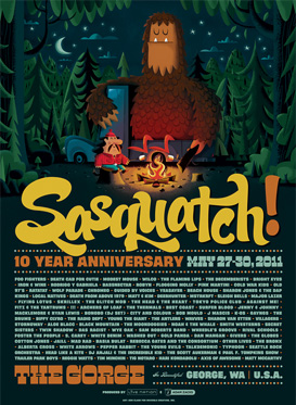 Affiche de festival Sasquatch poster 2011 par Invisible Creature