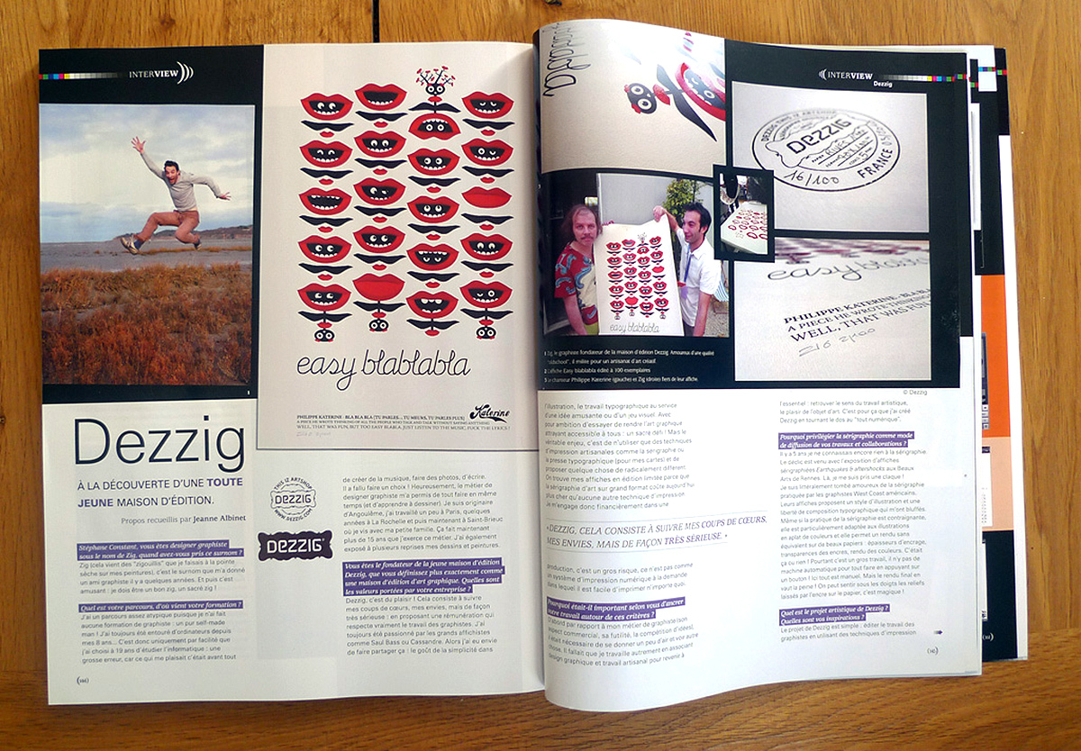 Interview Zig de Dezzig dans Graphisme magazine