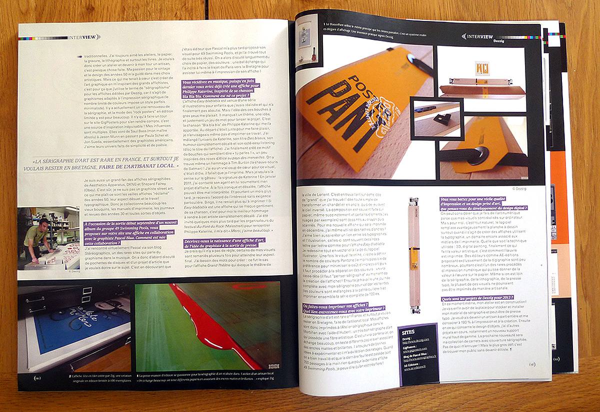 Interview Zig de Dezzig dans Graphisme magazine