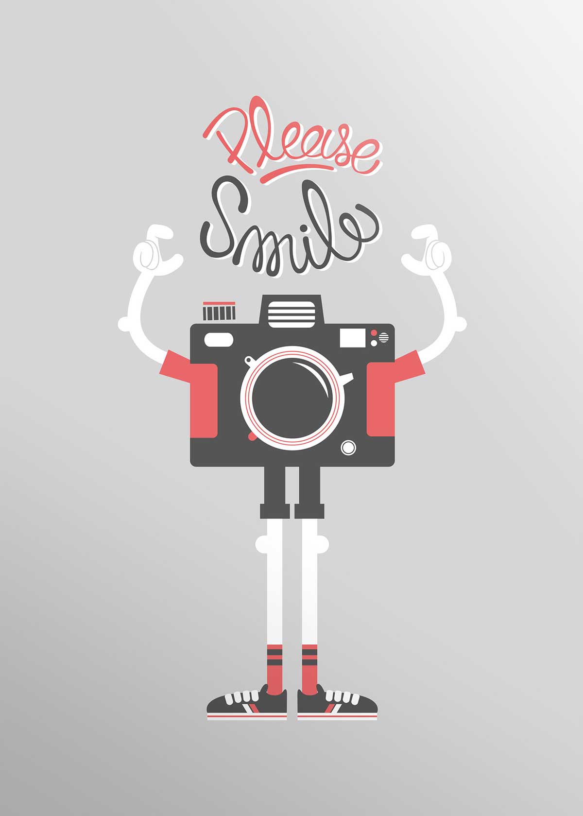 Please Smile sérigraphie affiche appareil photo