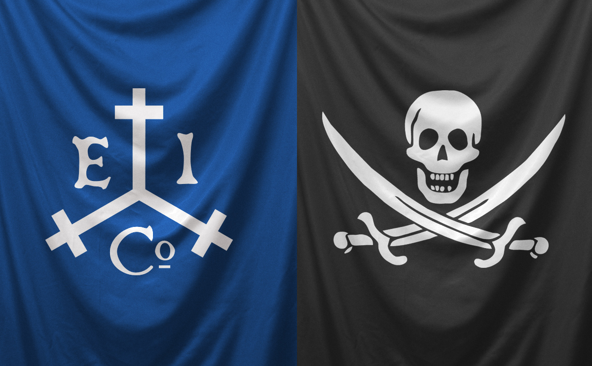 Pirates des Caraïbes drapeau de fiction utilisé pour la Compagnie des Indes