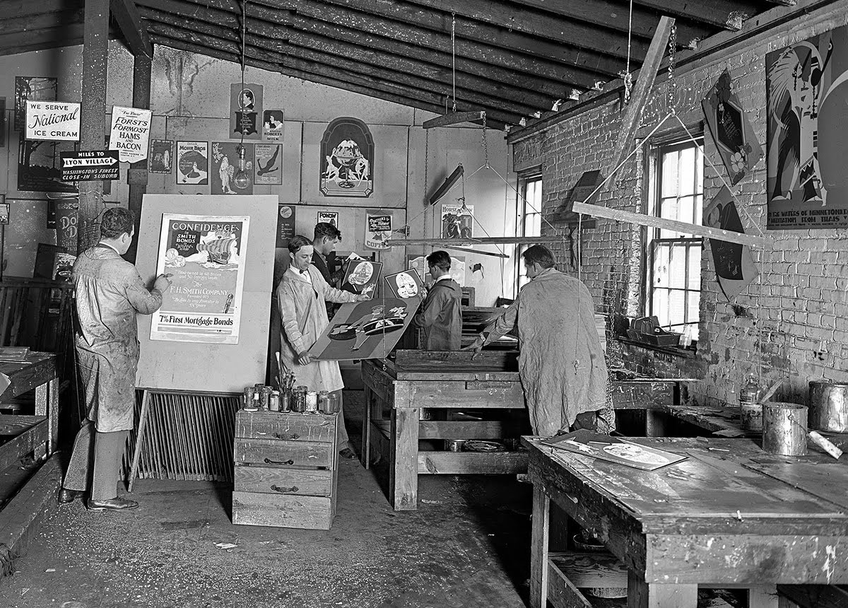 Atelier de sérigraphie en 1926 Walling Process Inc.