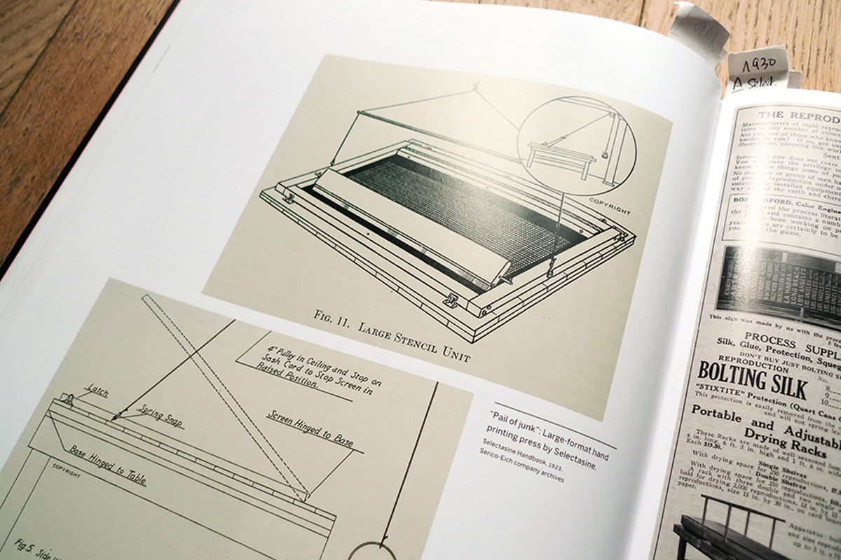 Châssis d'impression manuel par Selectasine en 1923 - archives Serico-Eich.