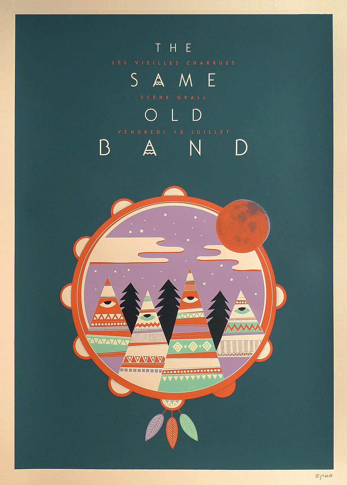 Sérigraphie groupe The Same Old Band par Laurent Duvoux - We Are Ted