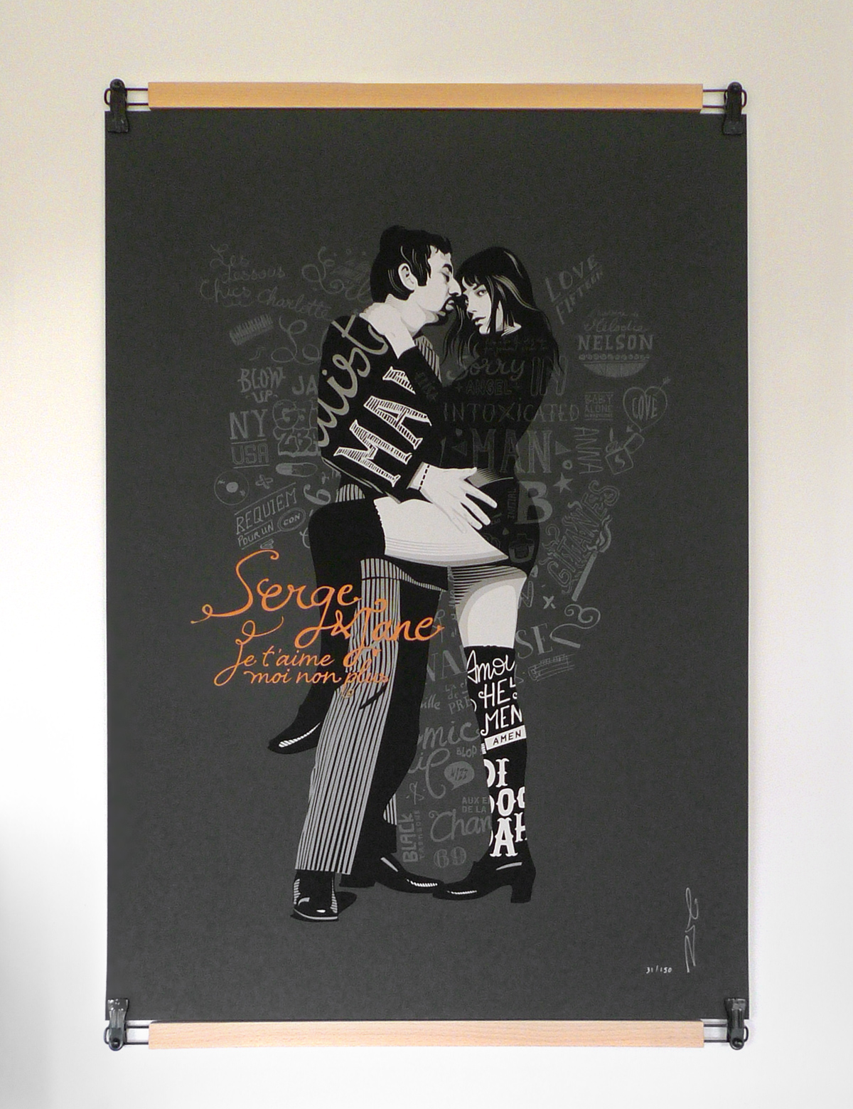 Sérigraphie Serge Gainsbourg Jane Birkin