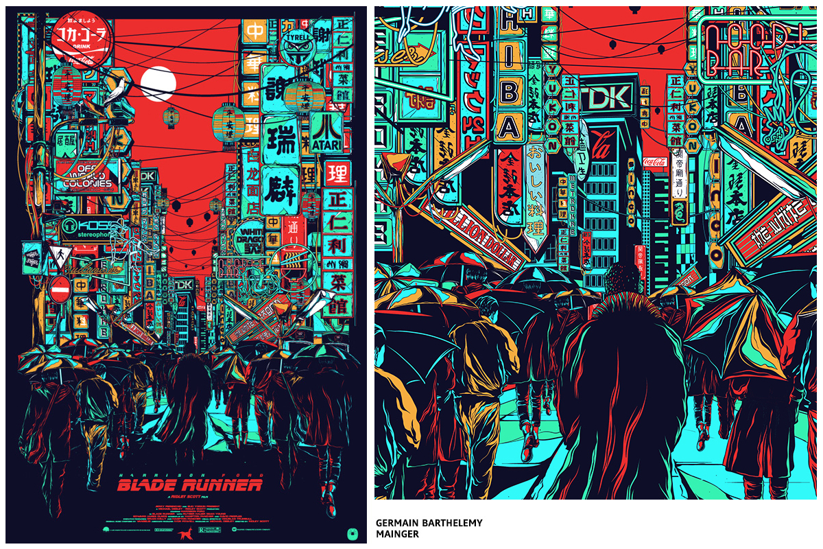 Sérigraphie Blade runner par GERMAIN BARTHELEMY MAINGER