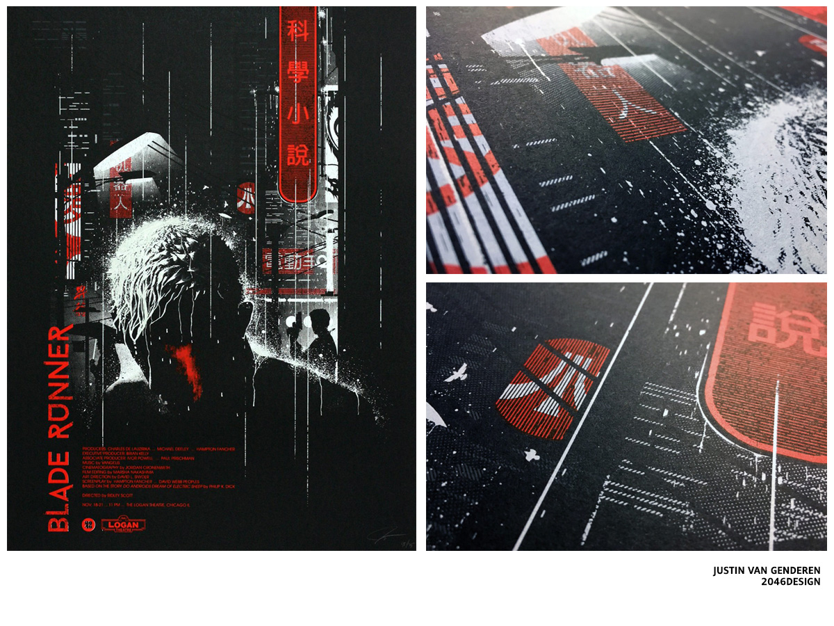 Sérigraphie Blade Runner par 2046DESIGN / JUSTIN VAN GENDEREN