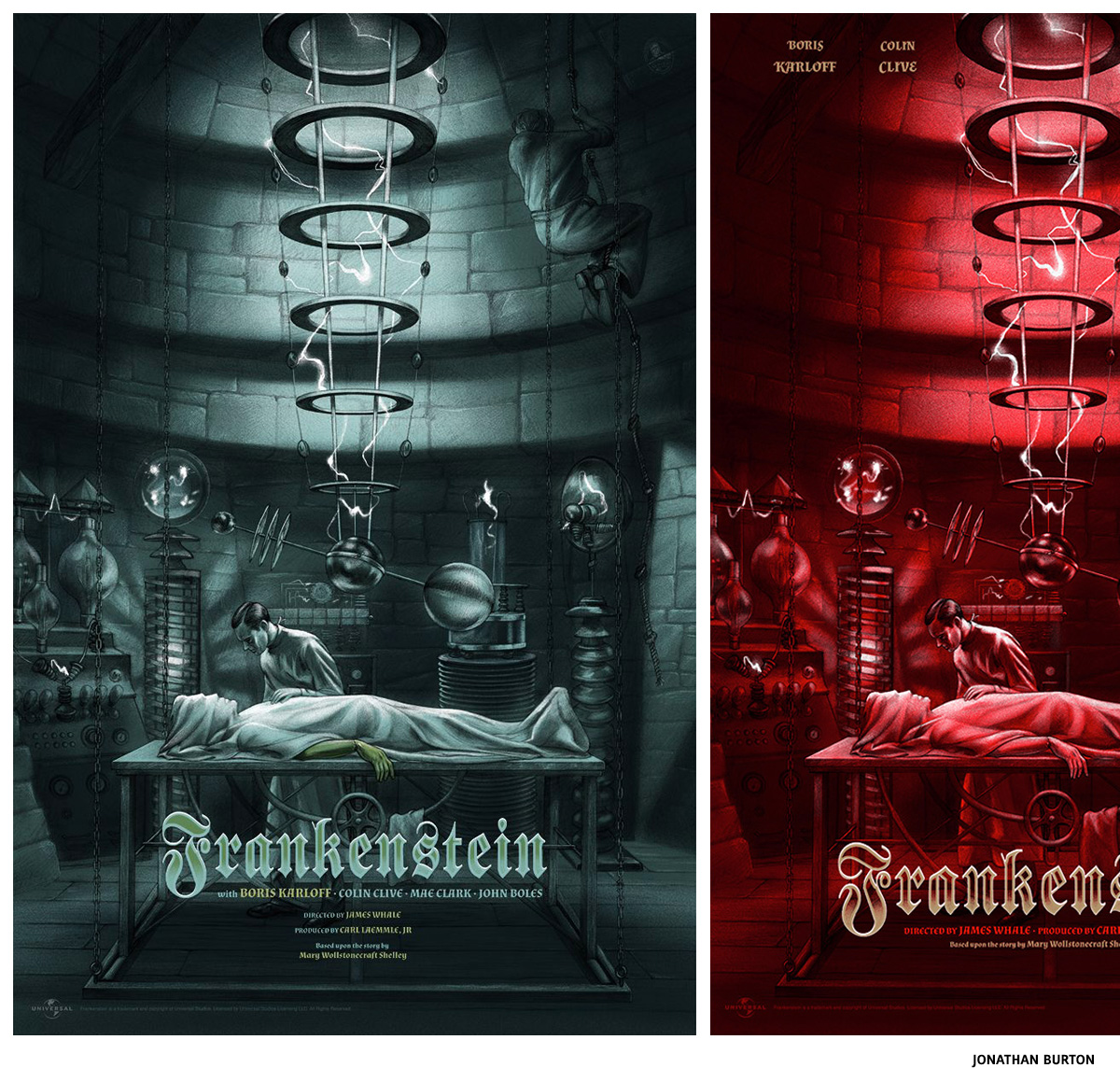 Jonathan Burton Frankenstein sérigraphie affiche