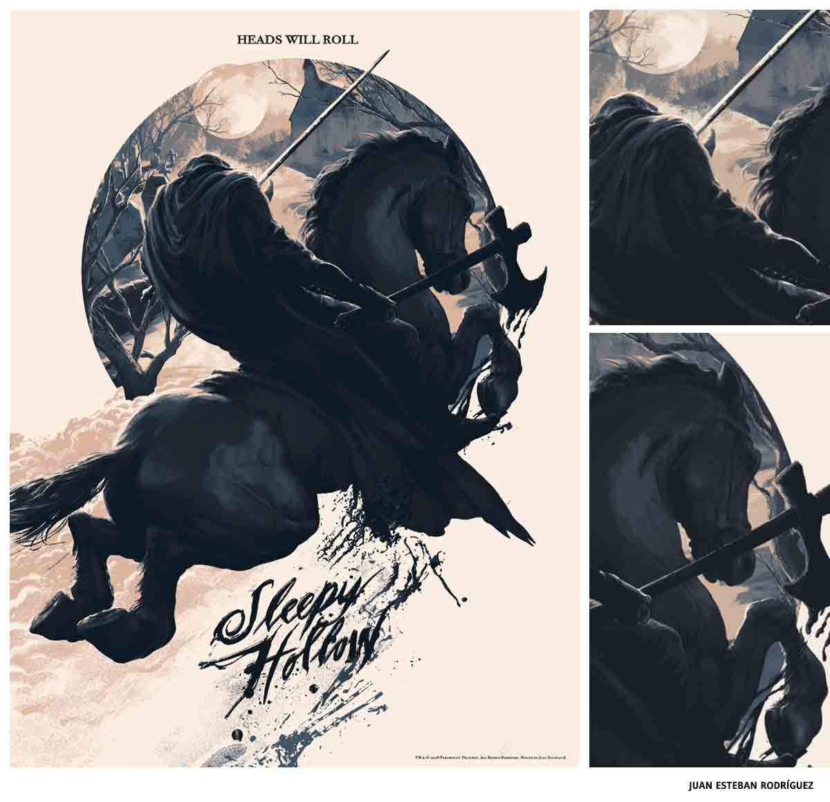 Juan Esteban Rodríguez Sleepy Hollow affiche sérigraphie