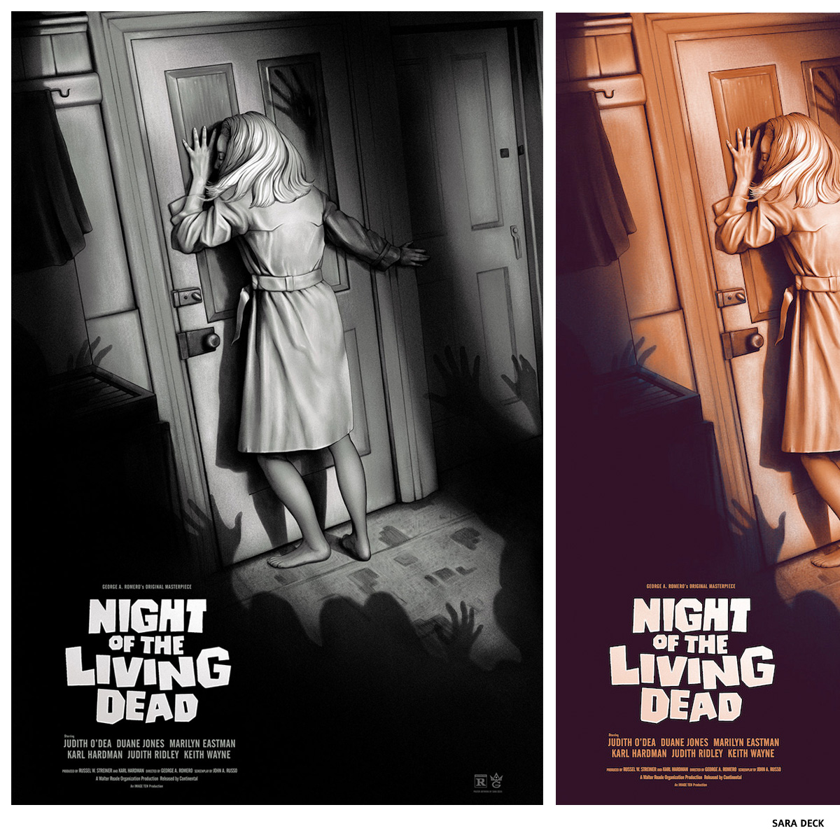 Affiche sérigraphie Night Of The Living Dead par Sara Deck