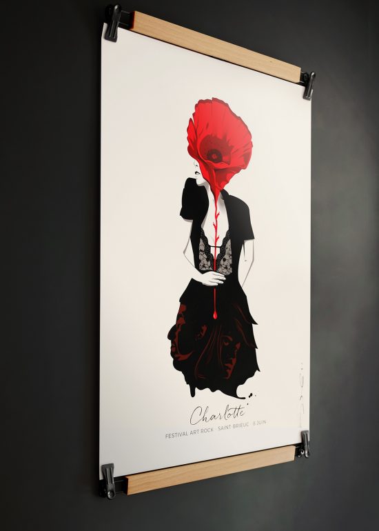 affiche sérigraphie Charlotte Gainsbourg par Dezzig