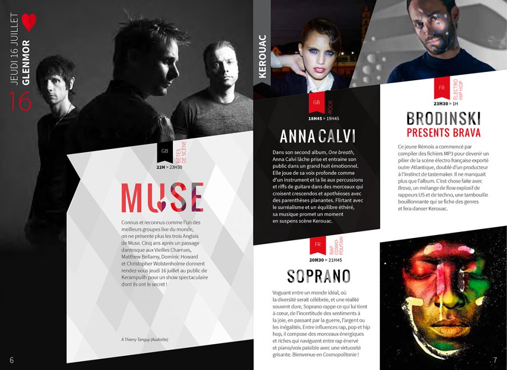 Mise en page programme Vieilles Charrues 2015