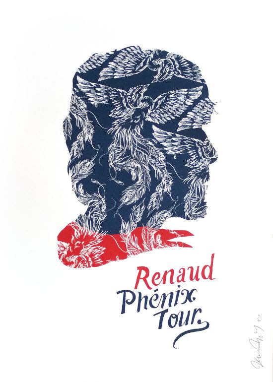 Affiche sérigraphie Renaud Phénix Tour