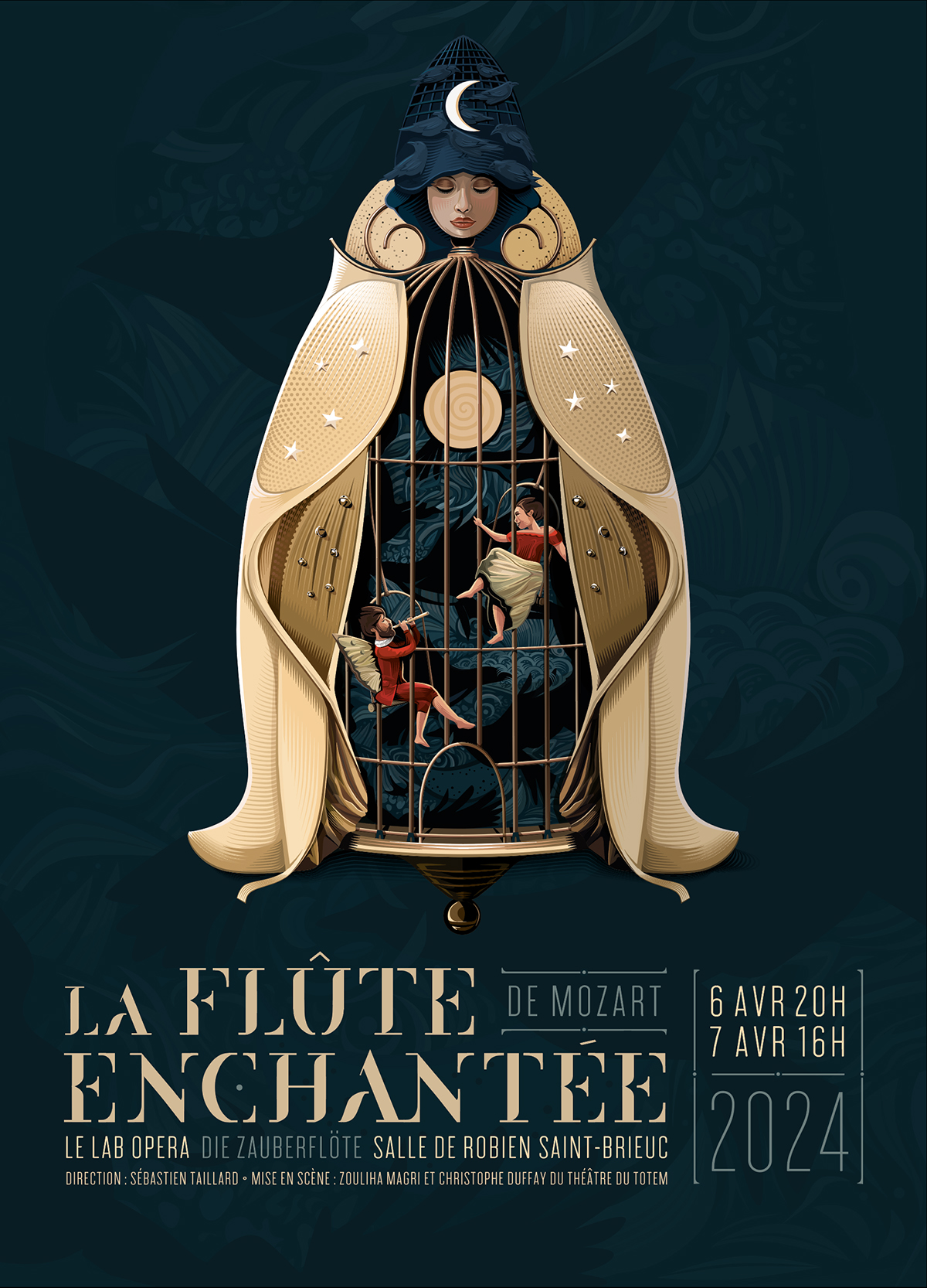 Affiche Opéra La Flûte Enchantée par Dezzig