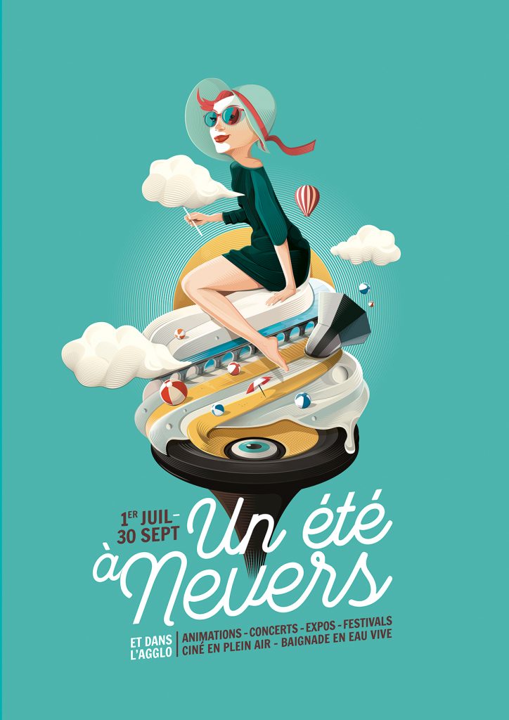 Affiche Un été à Nevers par Dezzig