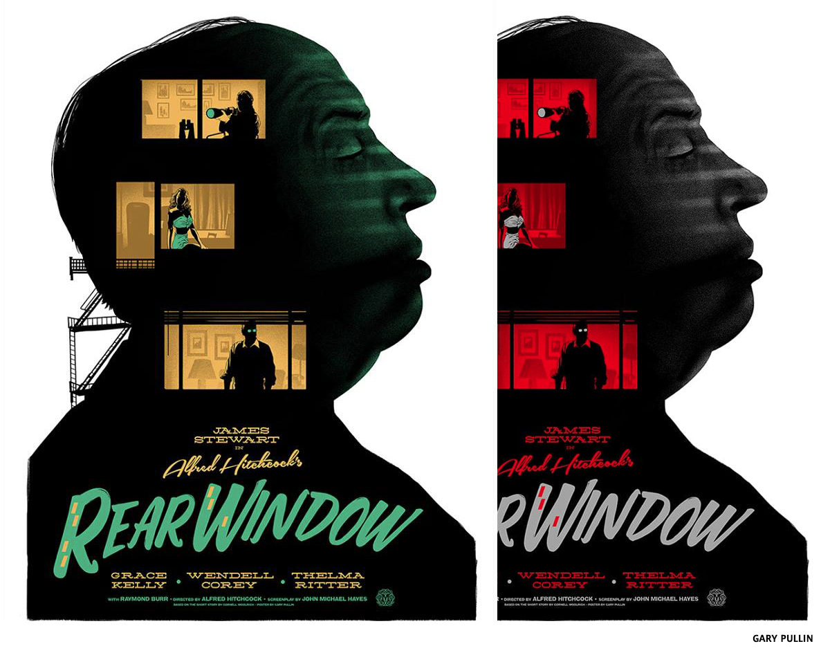 Hitchcock screenprint of Rear Window by Ghoulish GARY PULLIN
