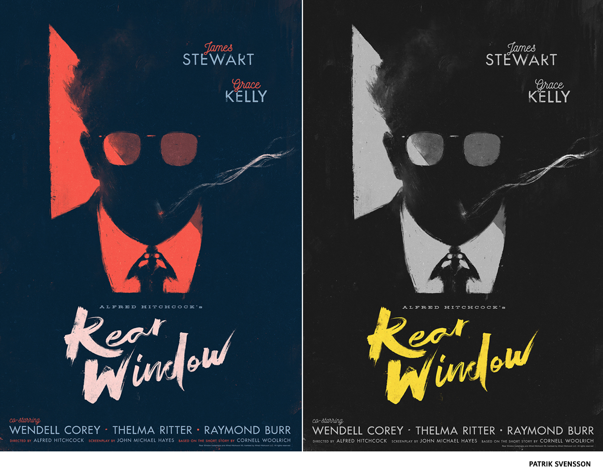 Hitchcock screenprint of Rear Window by PATRIK SVENSSON