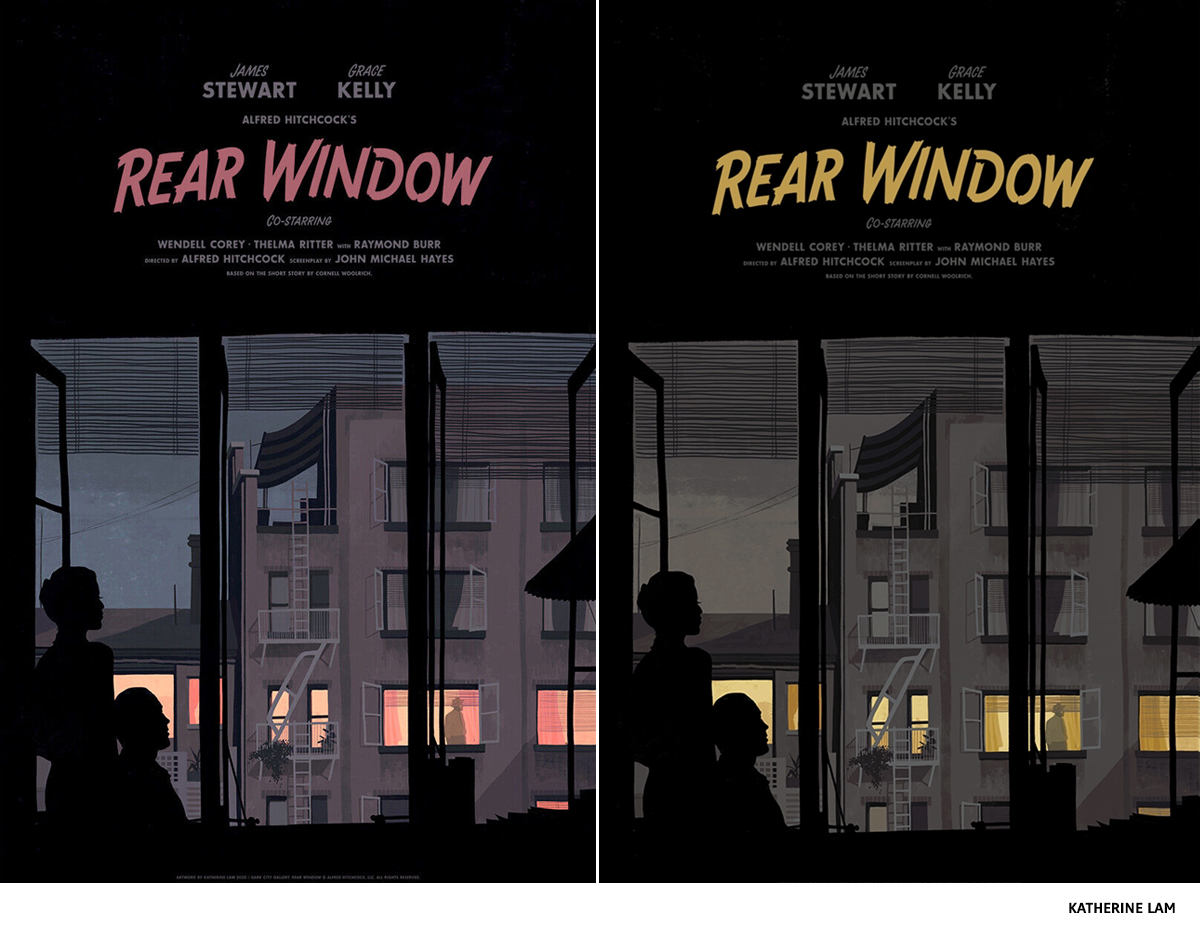 Hitchcock screenprint of Rear Window by KATHERINE LAM