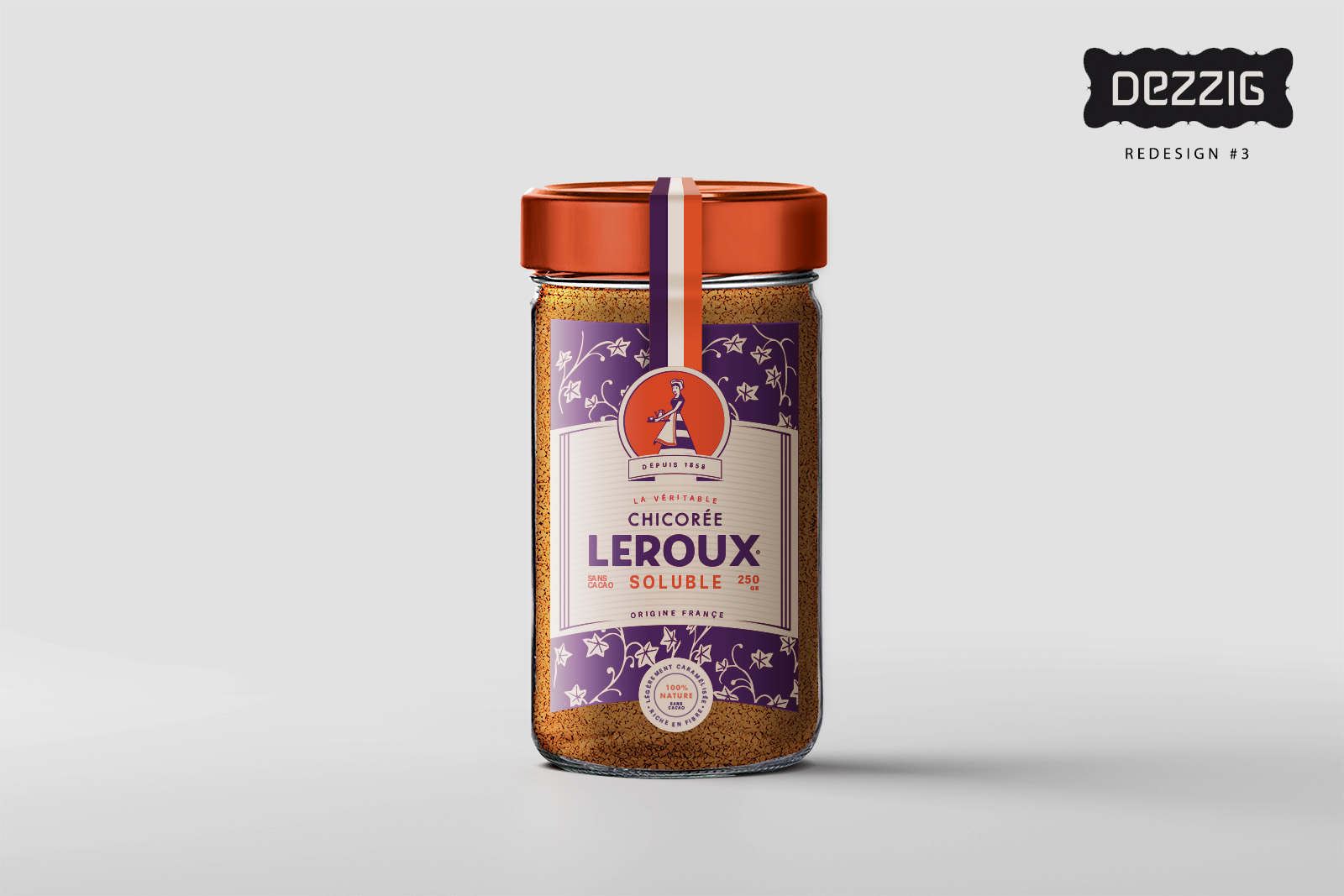 Redesign Packaging Chicorée Leroux par Dezzig