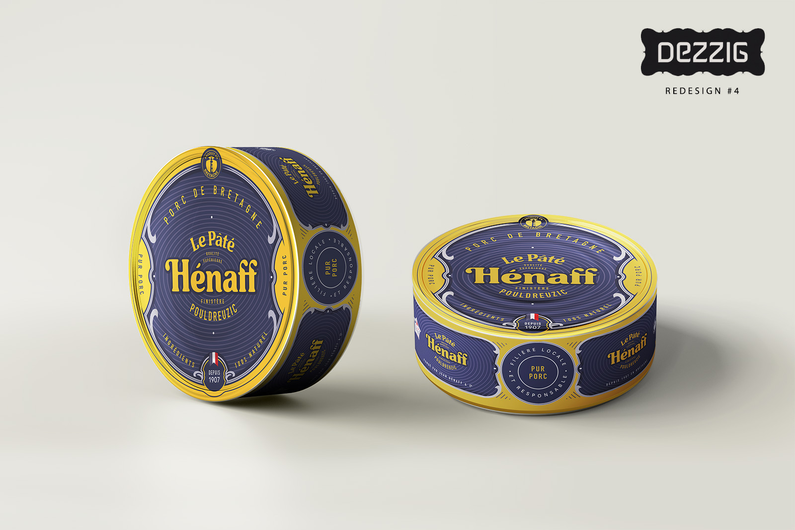 Redesign Packaging Pâté Hénaff par Dezzig